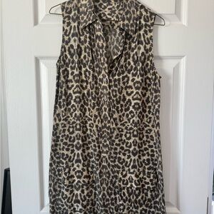 Leopard Print Sleeveless Dress